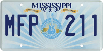 MS license plate MFP211