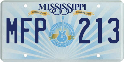 MS license plate MFP213