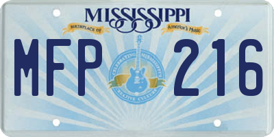 MS license plate MFP216