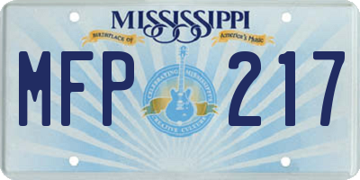 MS license plate MFP217