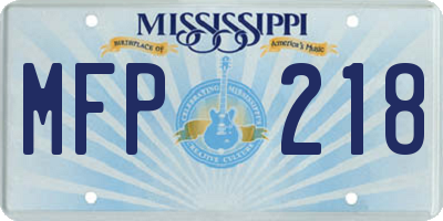 MS license plate MFP218