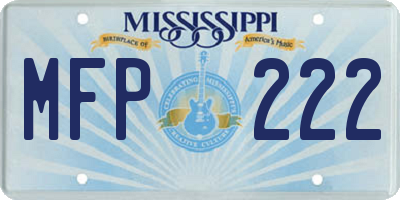 MS license plate MFP222