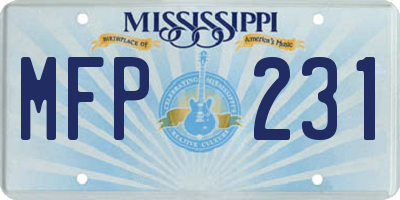 MS license plate MFP231