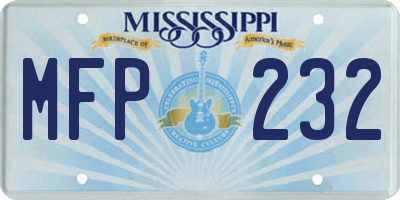 MS license plate MFP232