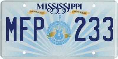 MS license plate MFP233