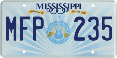 MS license plate MFP235