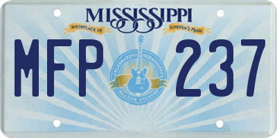 MS license plate MFP237