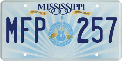 MS license plate MFP257