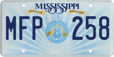 MS license plate MFP258