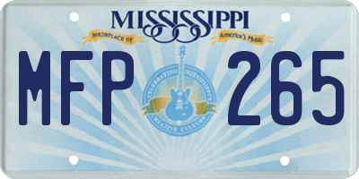 MS license plate MFP265