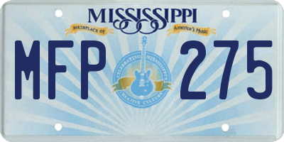 MS license plate MFP275