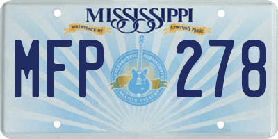 MS license plate MFP278