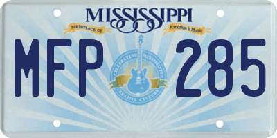 MS license plate MFP285