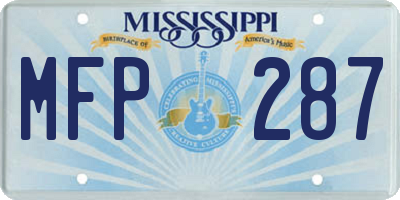 MS license plate MFP287