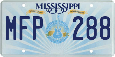 MS license plate MFP288