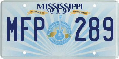 MS license plate MFP289