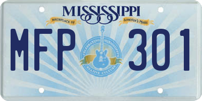 MS license plate MFP301