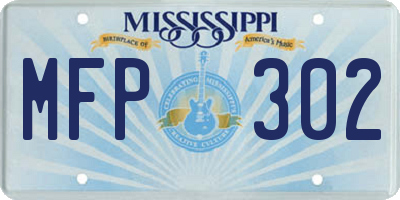 MS license plate MFP302