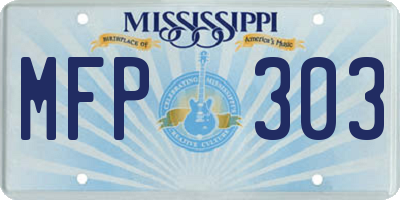 MS license plate MFP303
