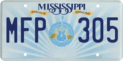 MS license plate MFP305