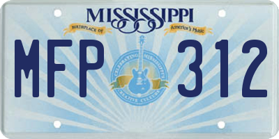 MS license plate MFP312