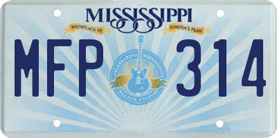 MS license plate MFP314