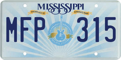 MS license plate MFP315