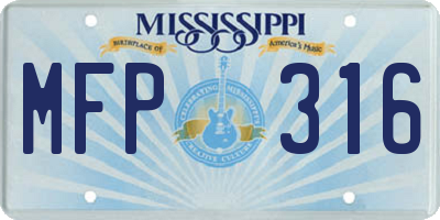 MS license plate MFP316