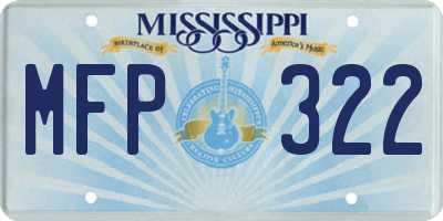 MS license plate MFP322