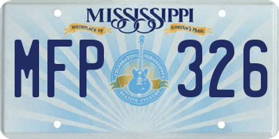 MS license plate MFP326
