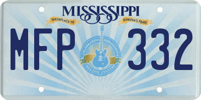 MS license plate MFP332