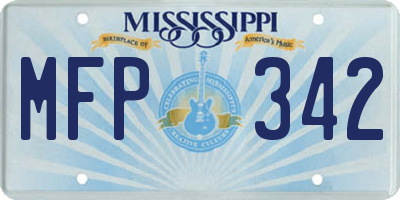 MS license plate MFP342