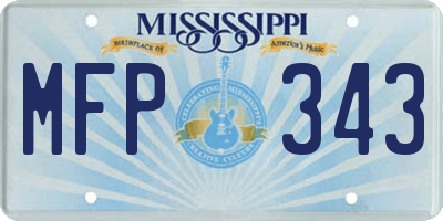 MS license plate MFP343