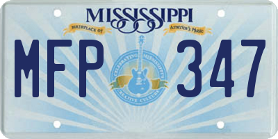 MS license plate MFP347