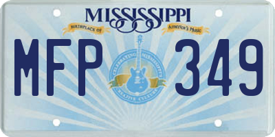 MS license plate MFP349