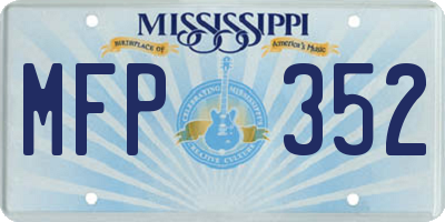 MS license plate MFP352