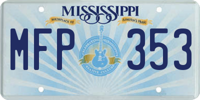 MS license plate MFP353