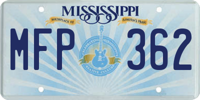 MS license plate MFP362