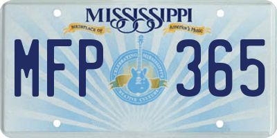 MS license plate MFP365