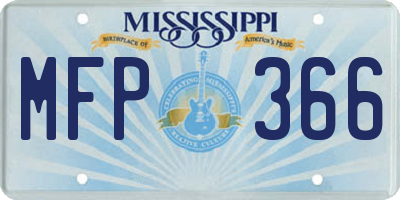 MS license plate MFP366
