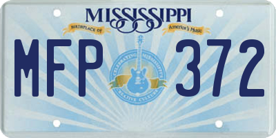 MS license plate MFP372