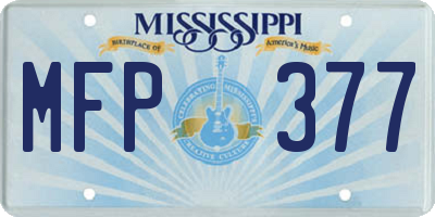 MS license plate MFP377