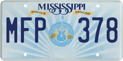 MS license plate MFP378
