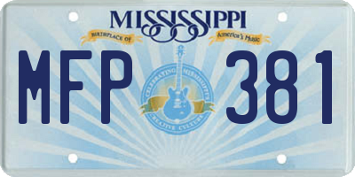 MS license plate MFP381