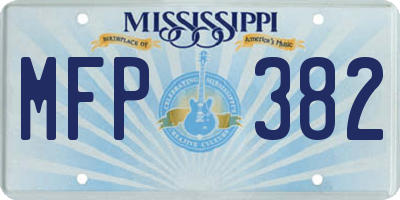 MS license plate MFP382