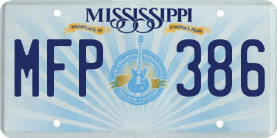 MS license plate MFP386