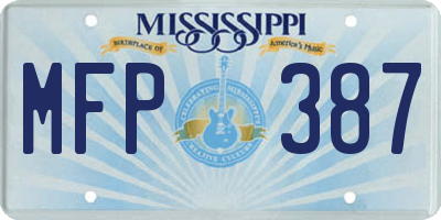 MS license plate MFP387