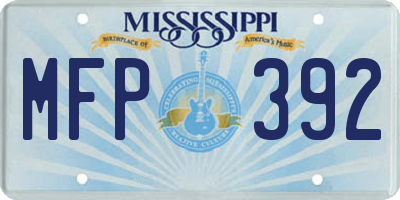 MS license plate MFP392