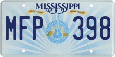 MS license plate MFP398