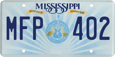 MS license plate MFP402